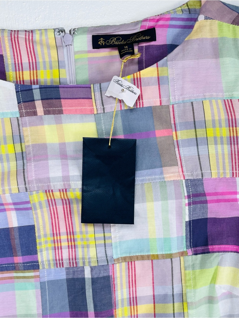 Brooks Brothers Madras Patchwork Plaid Dress - Picture 5 of 6